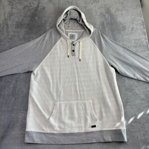 Ascend‎ Mens 2XL Hoodie Gray White Herringbone Pullover Sweatshirt Skater Pocket